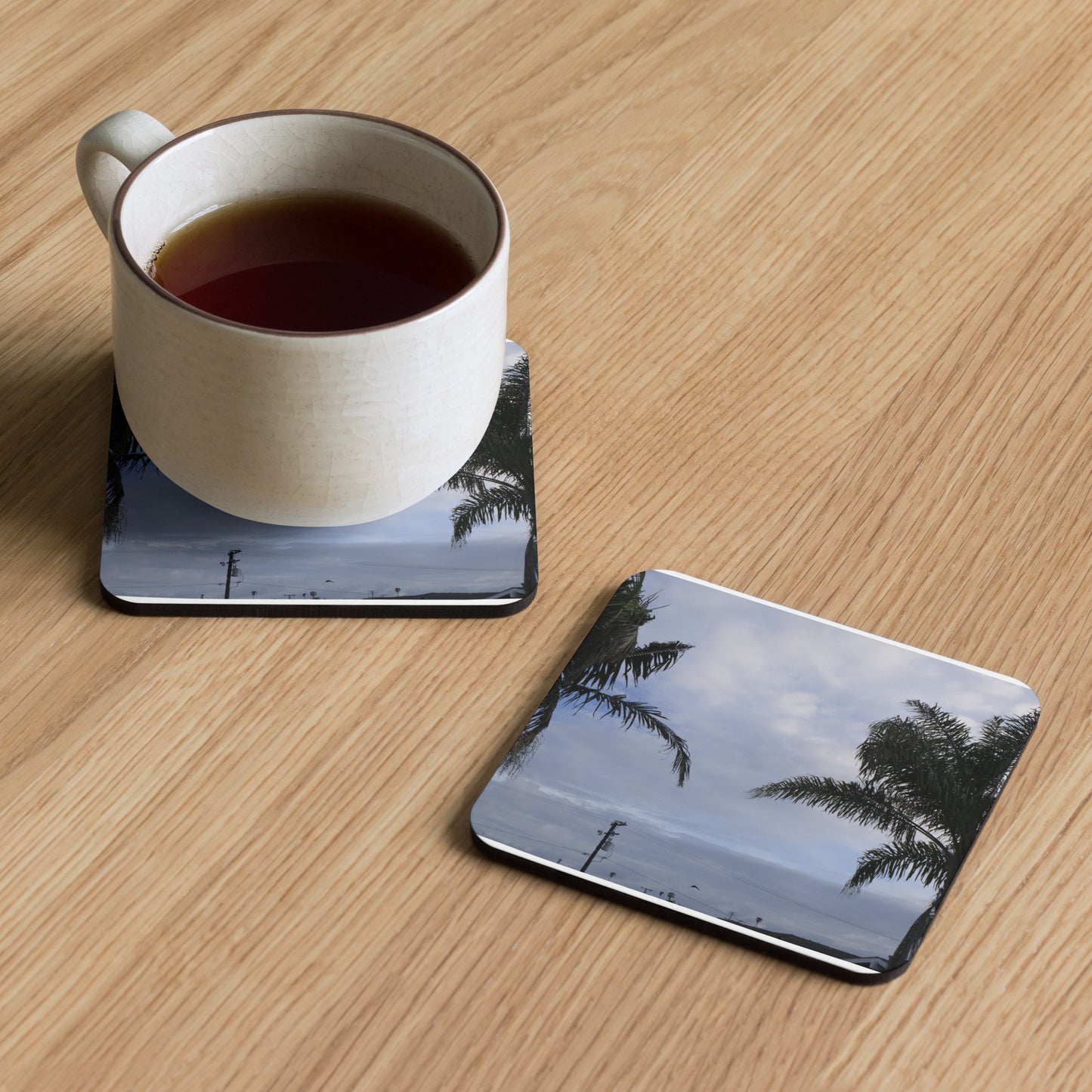 Palm Tree Cork-back coaster