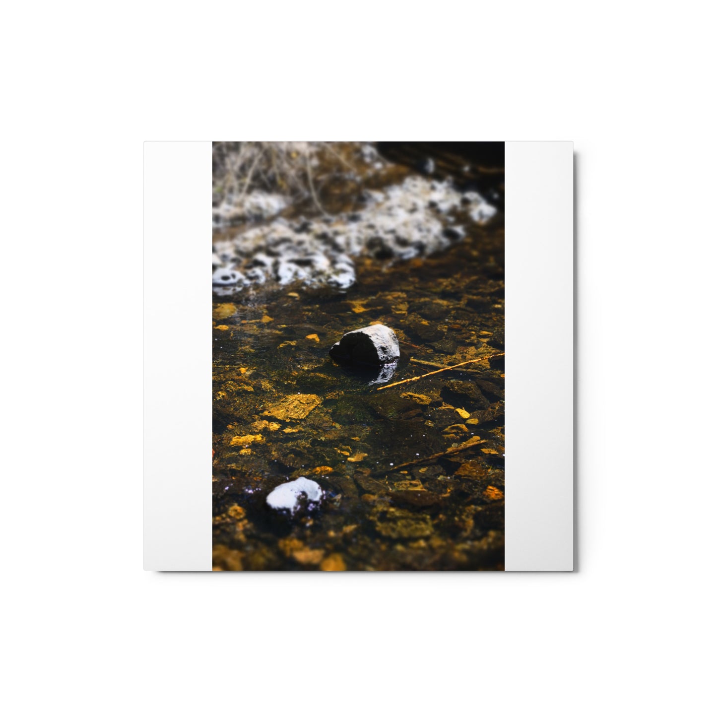 Metal prints water rock